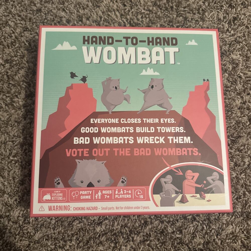 Hand-to-Hand Wombat Party Game - Ages 7+ 3-6 Players